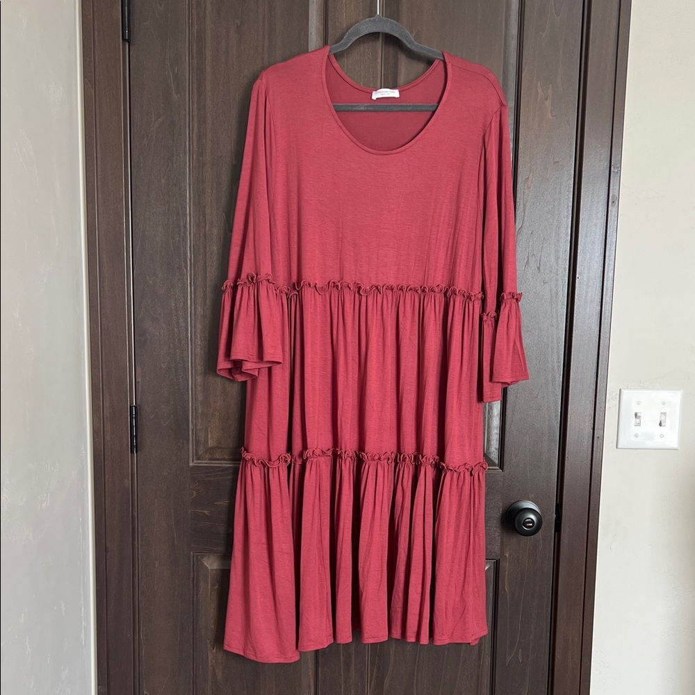 Chic Soul Long Sleeve Tiered Dress